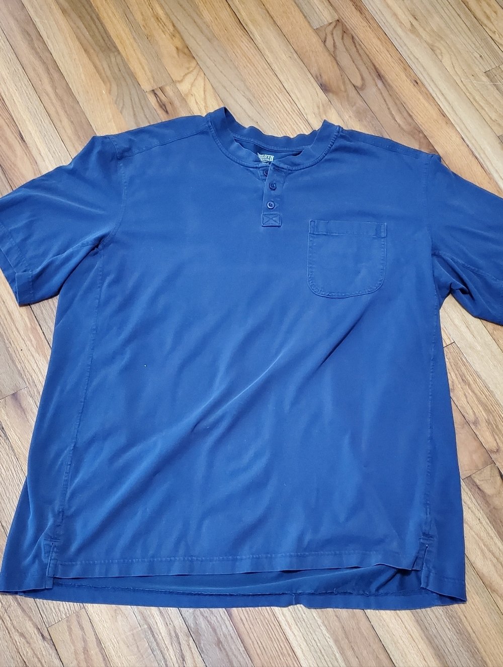 Duluth Trading Co Longtail 2XL Blue Henley Pocket Tee Workwear Big & Tall